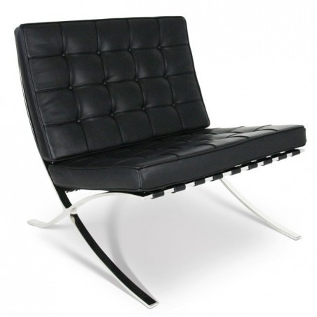 Barcelona Chair Rundleer Zwart