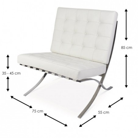 Barcelona Chair Set Wit - Premium