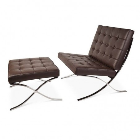 Barcelona Chair Set Donkerbruin - Premium