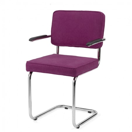 Bruut Ridge Rib stoel met arm Violet geborsteld RVS (mat)