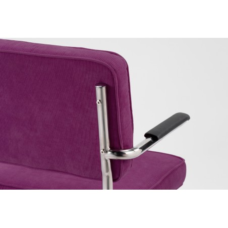 Bruut Ridge Rib stoel met arm Violet geborsteld RVS (mat)